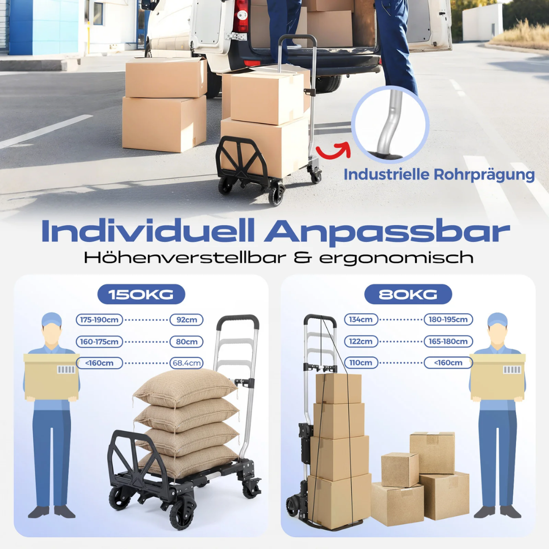 Sekey 2-in-1 Sackkarre & Plattformwagen klappbar – Bild 6