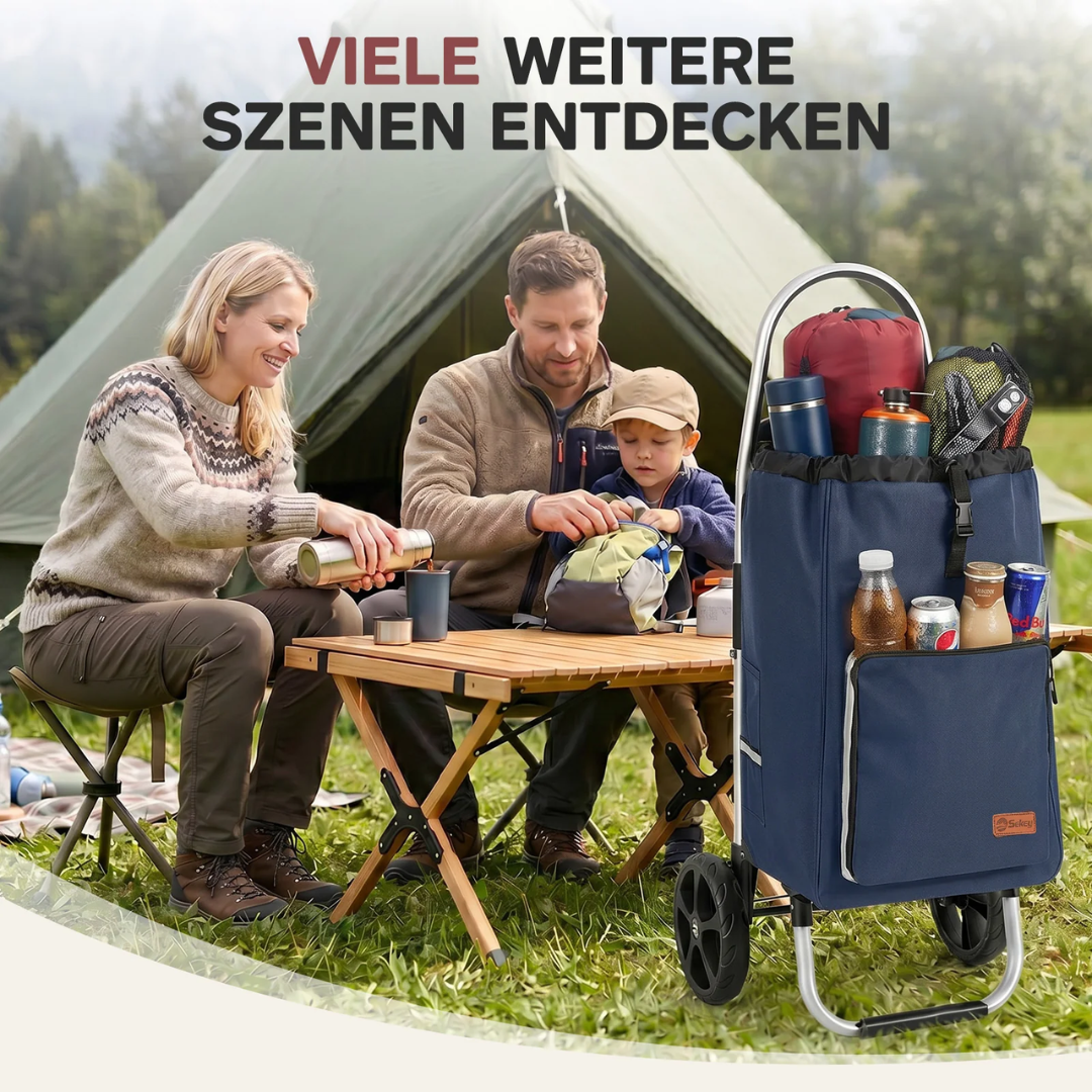 Sekey Einkaufstrolley klappbar 3-in-1 – Einkaufstrolley, Sackkarre & Rucksack mit Aluminiumrahmen – Bild 2