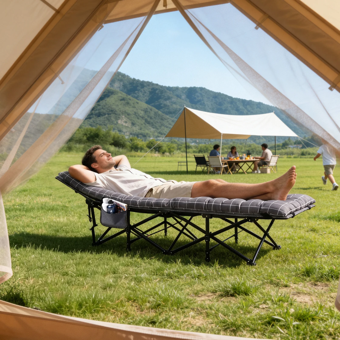 Sekey Feldbett Klappbar mit Matratze 190 × 71 cm – Campingbett bis 200 kg – Bild 2