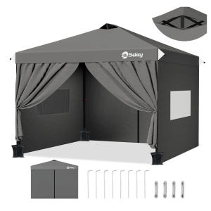 Sekey Premium Faltpavillon 3×3 m – Wasserdicht & Winterfest, grau