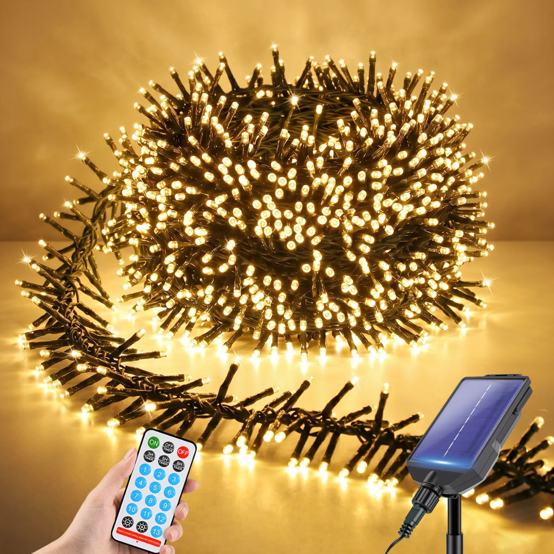 Solar Cluster Lichterkette Außen 768 LEDs, 8,6 m (5,6 m Licht + 3 m Kabel)