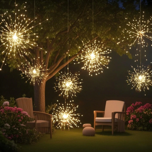 Solar LED Feuerwerkslichter warmweiß – 90 LEDs, IP44 wasserdicht