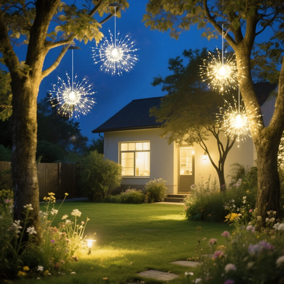 Solar LED Feuerwerkslichter warmweiß – 90 LEDs, IP44 wasserdicht – Bild 5
