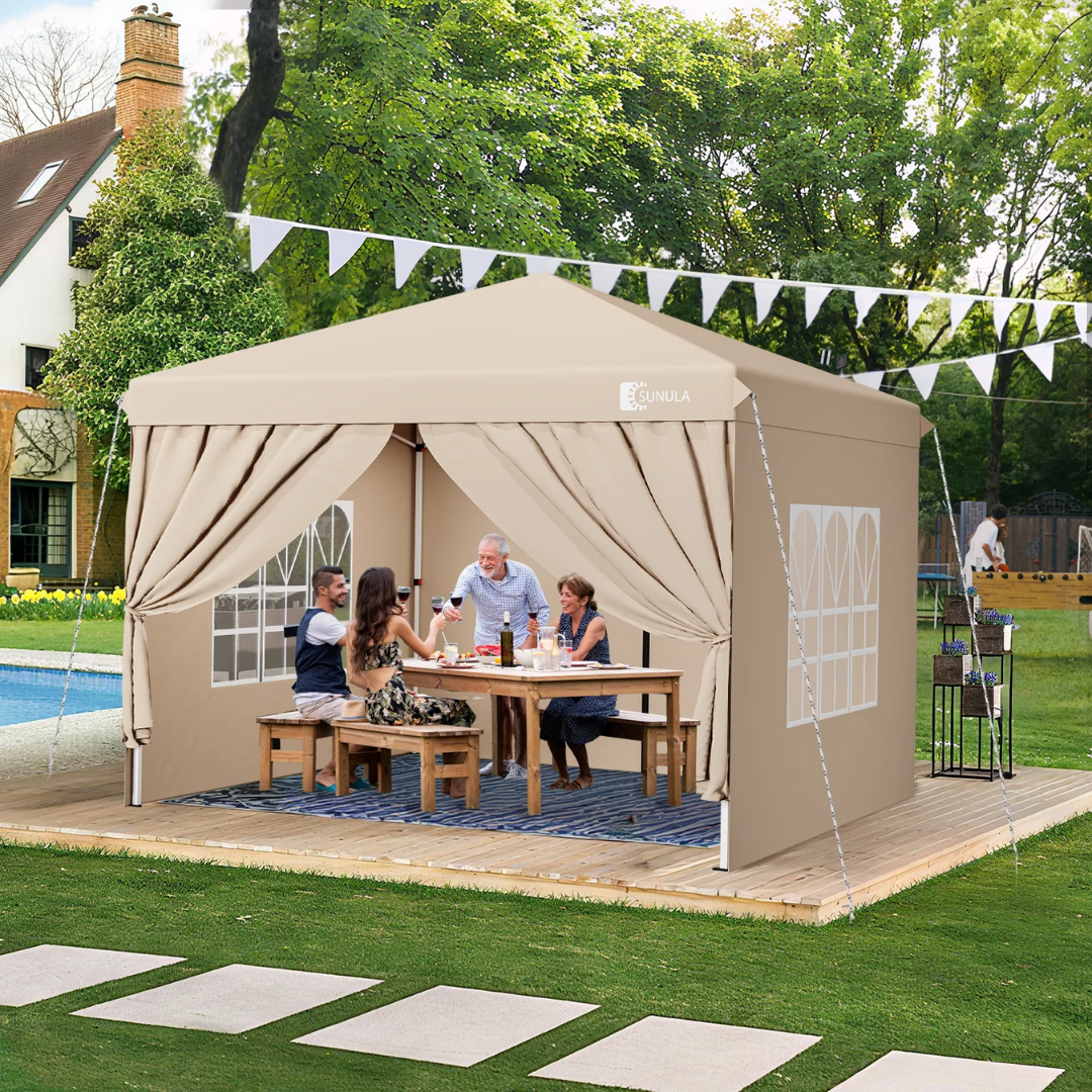 Sunula Faltpavillon 3×3 m – Wasserdicht, Stabil & Winterfest, Pavillon mit 4 Seitenwänden, Höhenverstellbar 250–260 cm – Bild 2