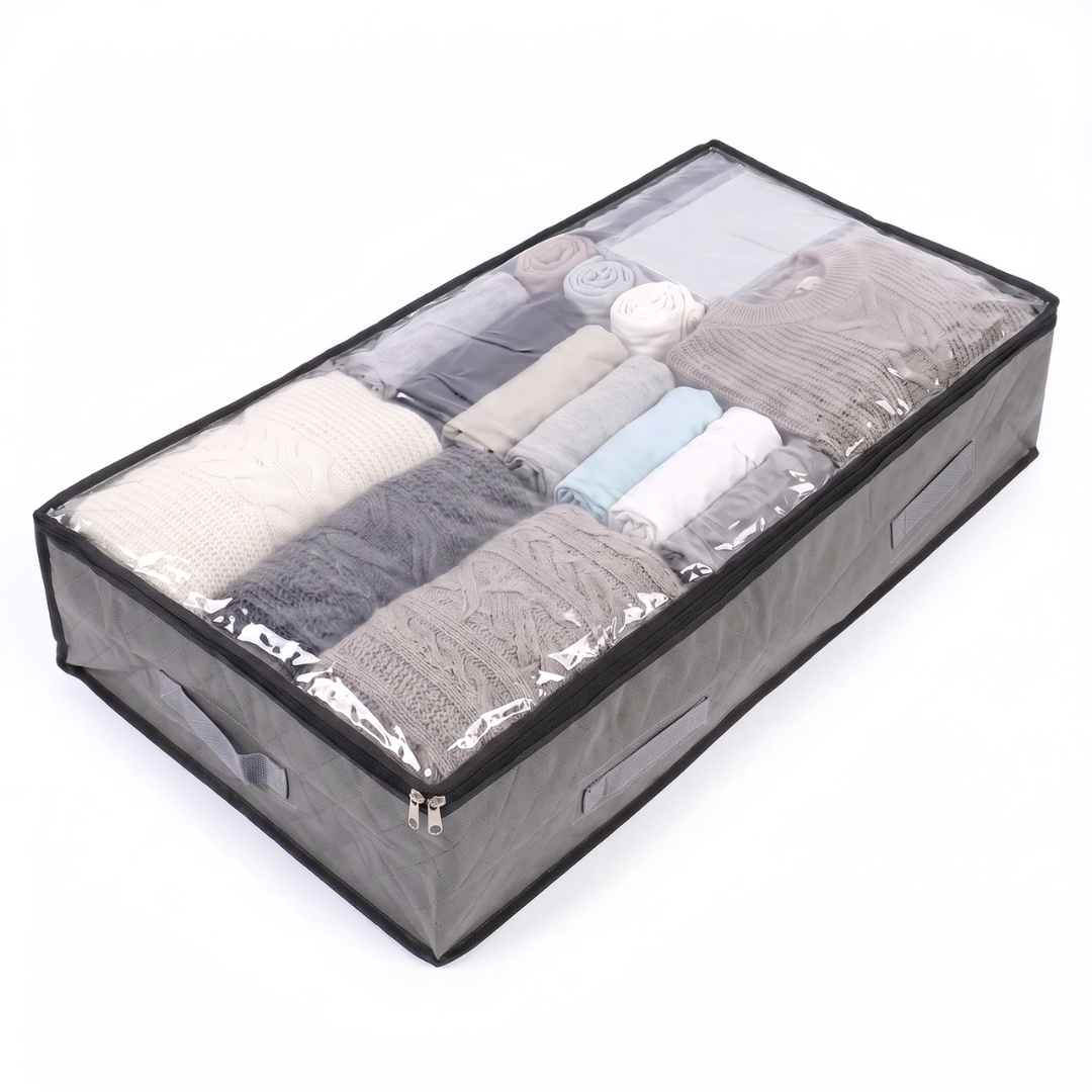 Unterbett-Aufbewahrungstasche 110L – Faltbare Aufbewahrungsbox mit transparentem Deckel – Bild 6