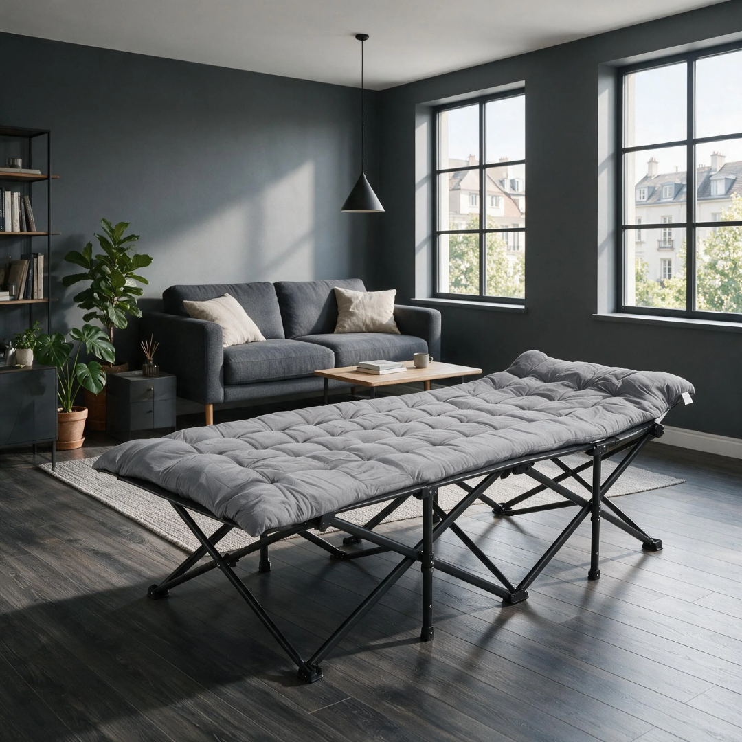 Sekey XXL Klappbett 202 × 80 × 45 cm – Extra breites Feldbett mit 7 cm Matratze – Bild 9
