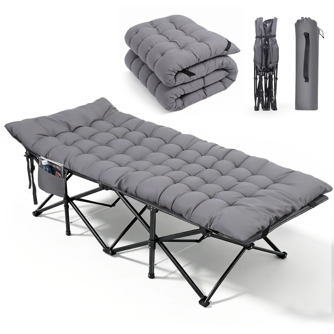 Sekey XXL Klappbett 202 × 80 × 45 cm – Extra breites Feldbett mit 7 cm Matratze