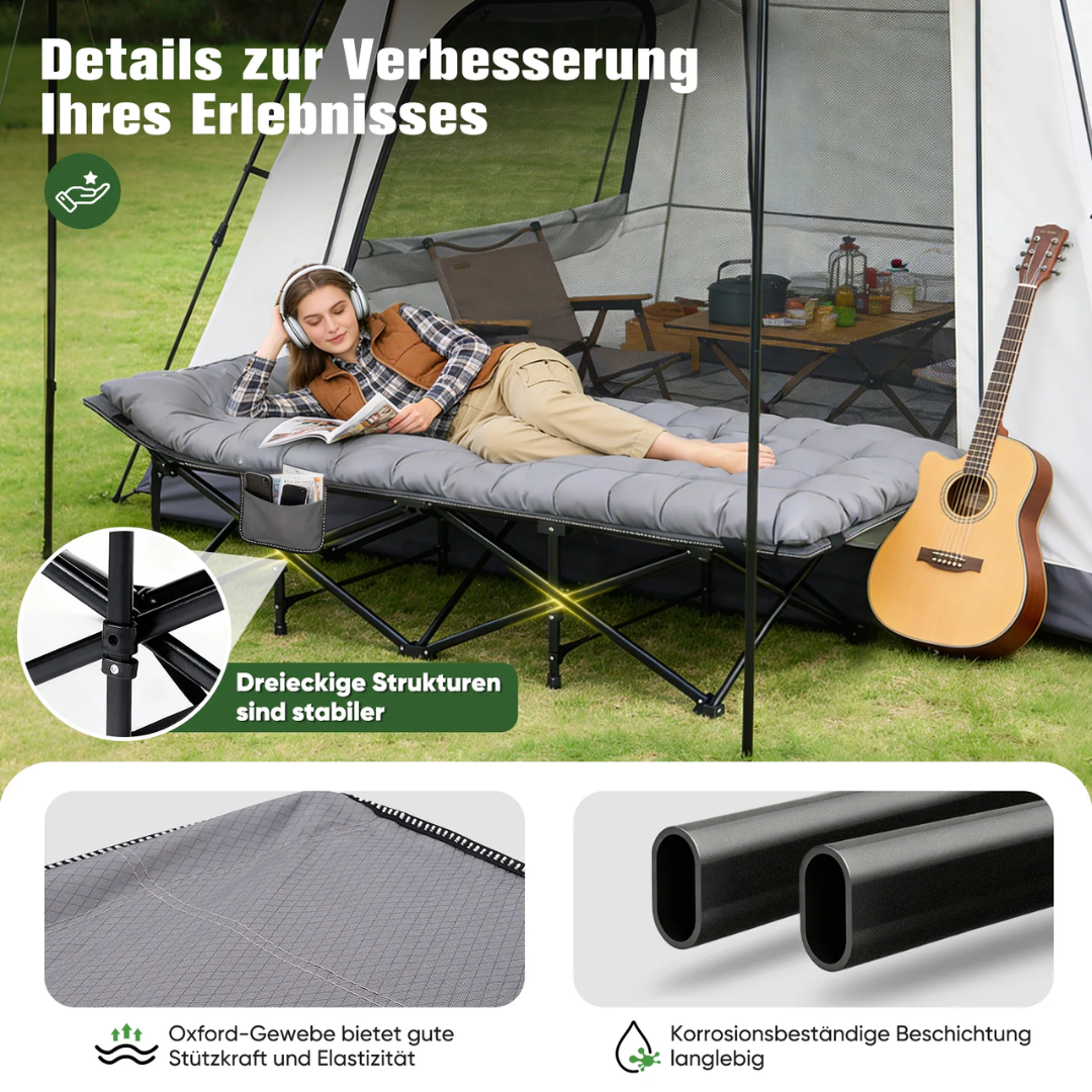 Sekey XXL Klappbett 202 × 80 × 45 cm – Extra breites Feldbett mit 7 cm Matratze – Bild 8