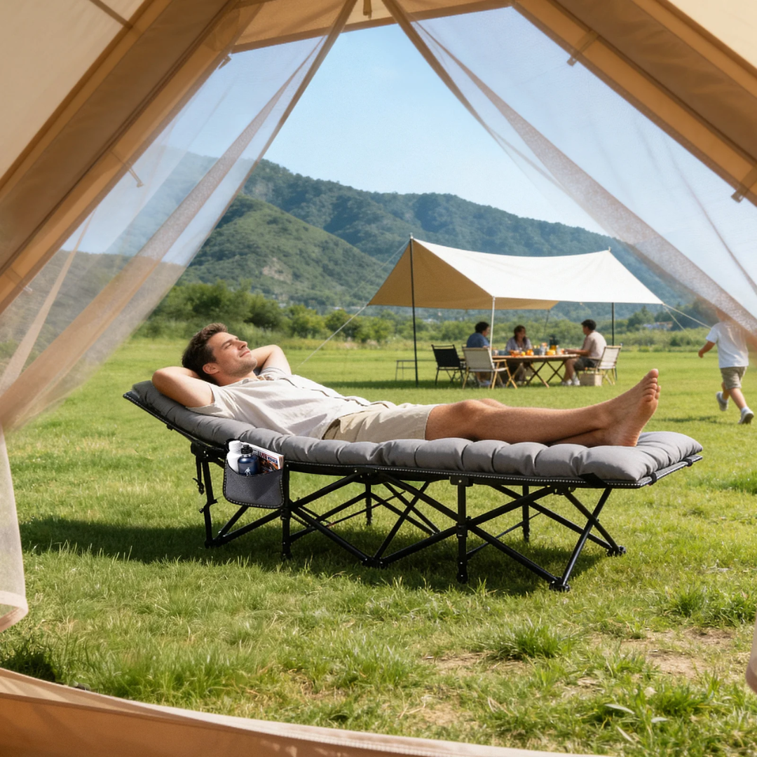 Sekey XXL Klappbett 202 × 80 × 45 cm – Extra breites Feldbett mit 7 cm Matratze – Bild 7